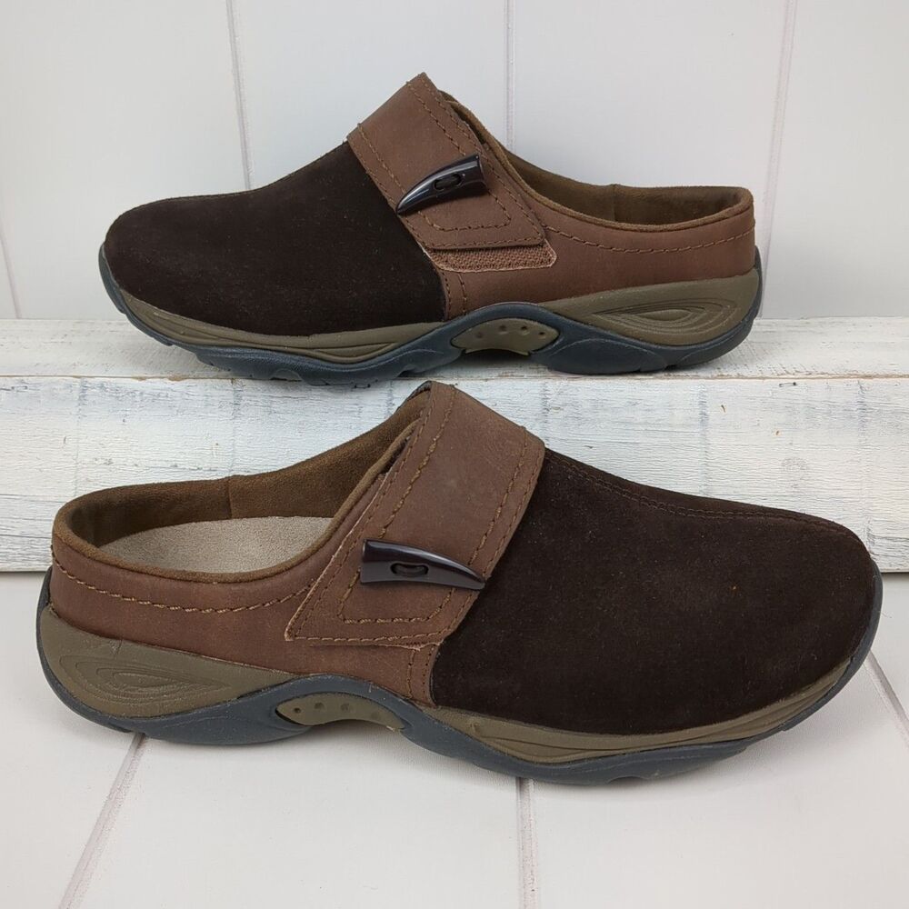 Easy Spirit Women's Eliana Clog Size 6.5 Brown Slip On Mules Comfort Shoes